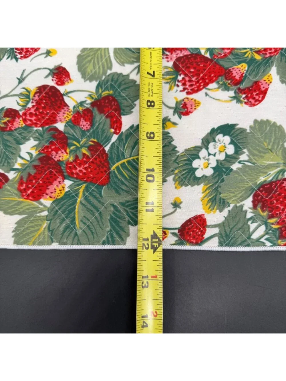 Quilted Strawberry Placemats Octagon Vintage Cottagecore Granny Table Decor Red
